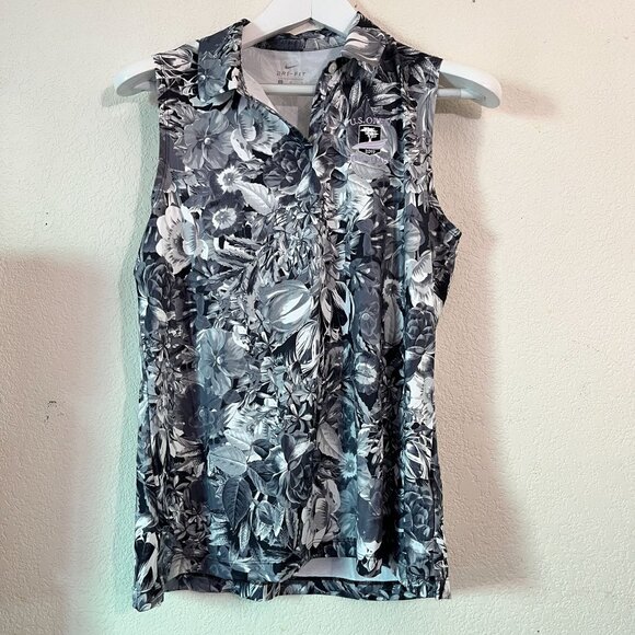 Nike Dri-Fit U.S Open 2019 Pebble Beach Floral Sleeveless Golf Polo Shirt Medium - Picture 1 of 11